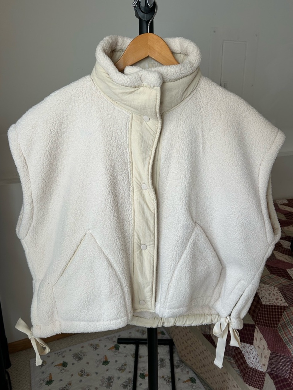 Free People Movement Scout It Out Fleece Vest Jacket Cream Large